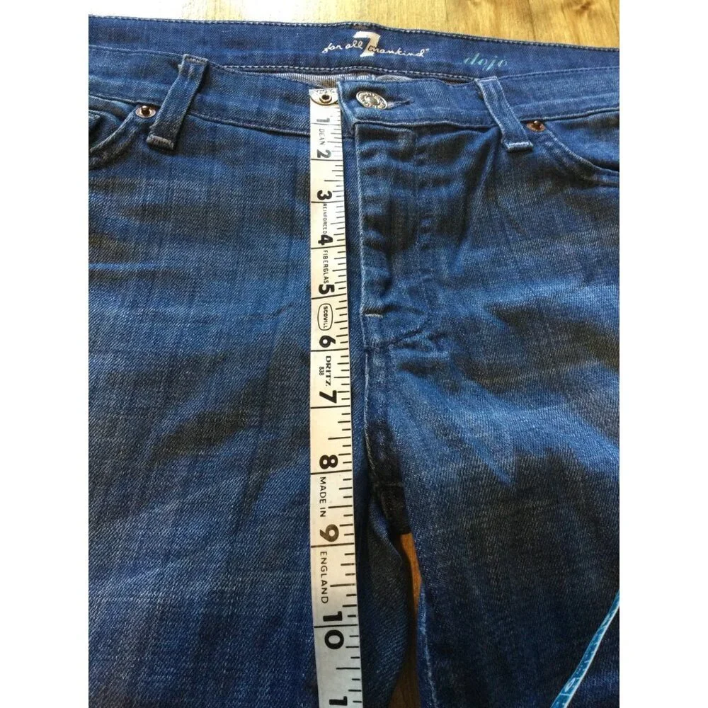 7 for All Mankind 7FAM DOJO Blue Denim Jean Shorts Bermuda Long Size 31